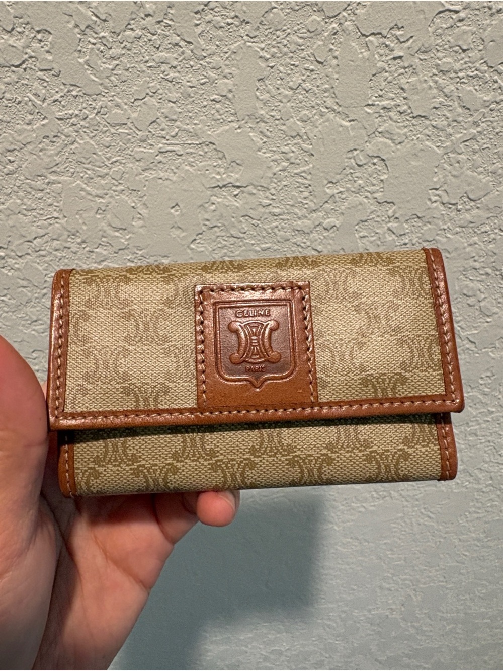 Celine Beige Canvas & Brown Leather Key Card Holder - Picture 13 of 13